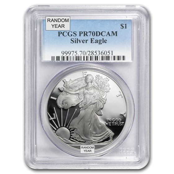 1 oz Proof Silver American Eagle PR-70 PCGS (Random Year) 1 oz Proof Silver American Eagle PR-70 PCGS (Random Year)